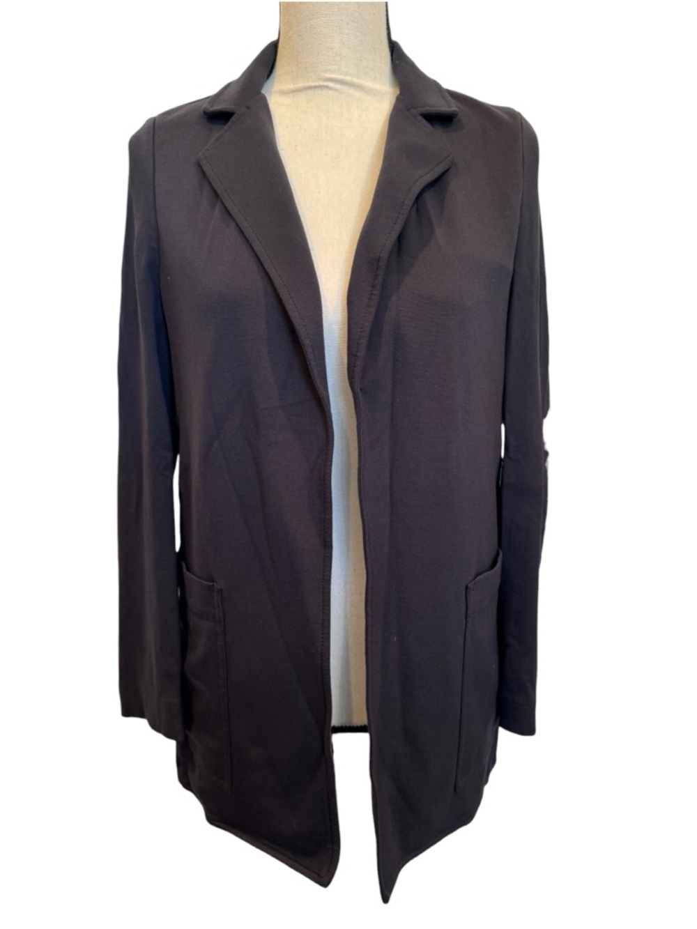 Athleta Eastbound Black Open Front Blazer Jacket Size 0